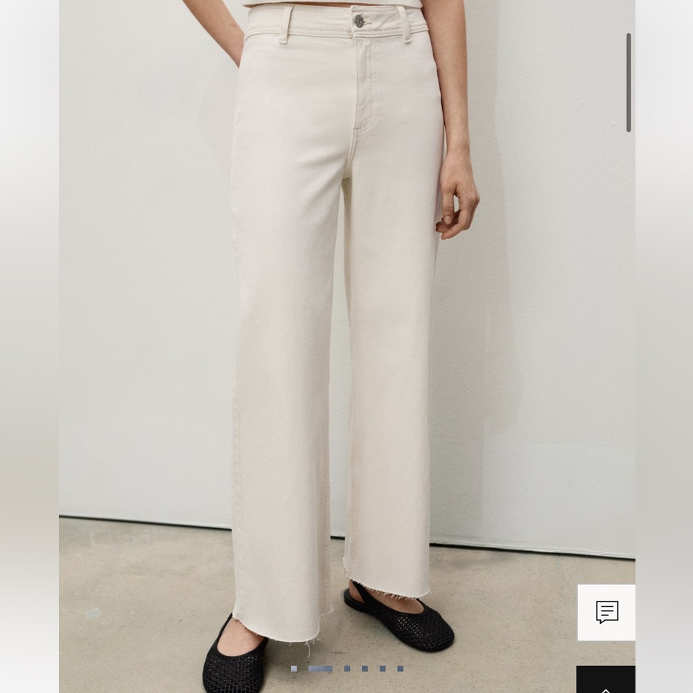 MANGO off-white wide leg jeans, size 2